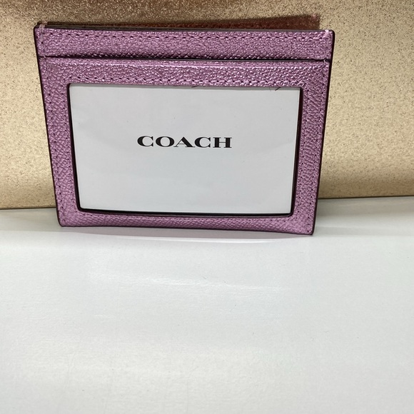 Coach pink metallic card case - Picture 4 of 8